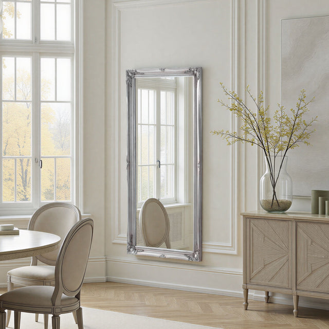 Carved french style full length mirror