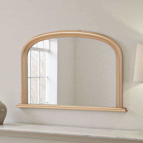 Gold simple overmantle mirror