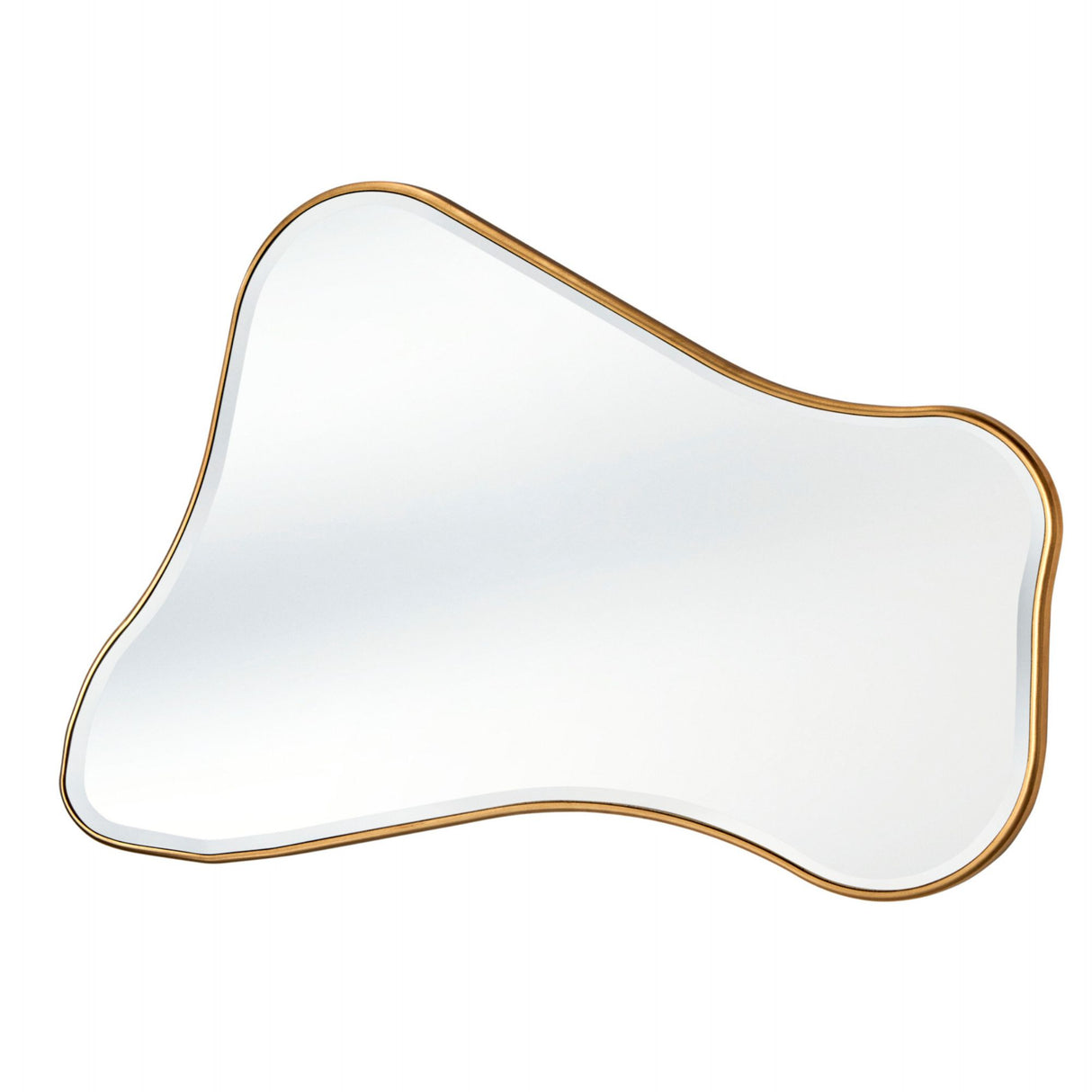 Curved organic bevelled mirror gold