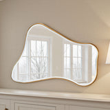 Curved organic bevelled mirror gold