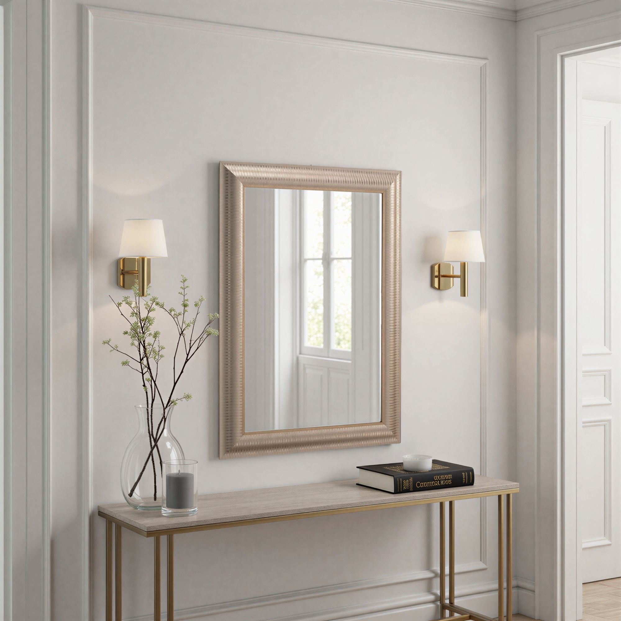 Kenzie Champagne Gold Rectangular Mirror – Decorative Mirrors Online