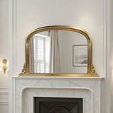 Gold classic overmantle mirror
