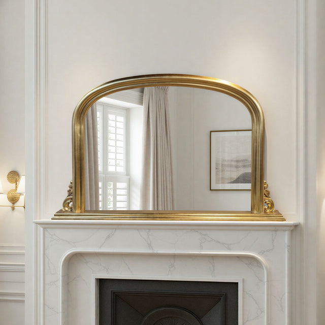 Gold classic overmantle mirror
