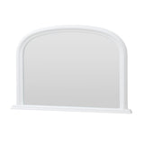 White frame arched beveled glass mirror 