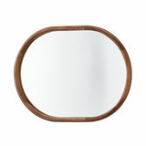 Walnut wooden oval mirror