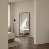 Large wood walnut mirror