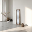 French style rectangular carved silver frame full length glass mirror