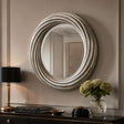 Silver round swirl mirror