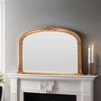 Gold frame arched decorative mantle beveled edge glass mirror