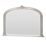 Victorian Overmantle Arched Bevelled Mirror Silver