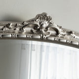 Silver frame arched decorative mantle beveled edge glass mirror