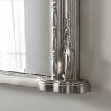 Silver frame arched decorative mantle beveled edge glass mirror