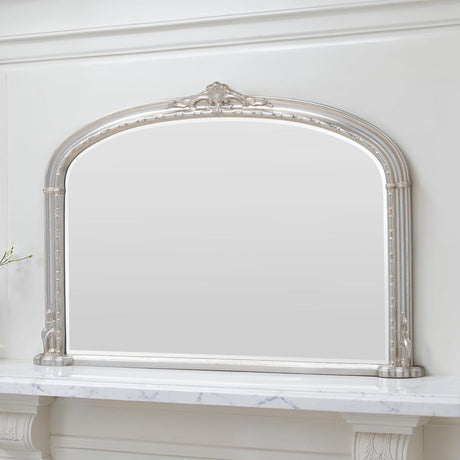 Victorian silver overmantle mirror