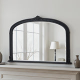 Overmantle arch mirror black