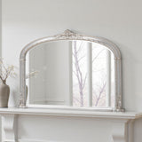Silver Overmantle mirror victorian style