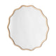 Scalloped round mirror in gold