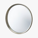 Large round contemporary circular mirror silver bevelled