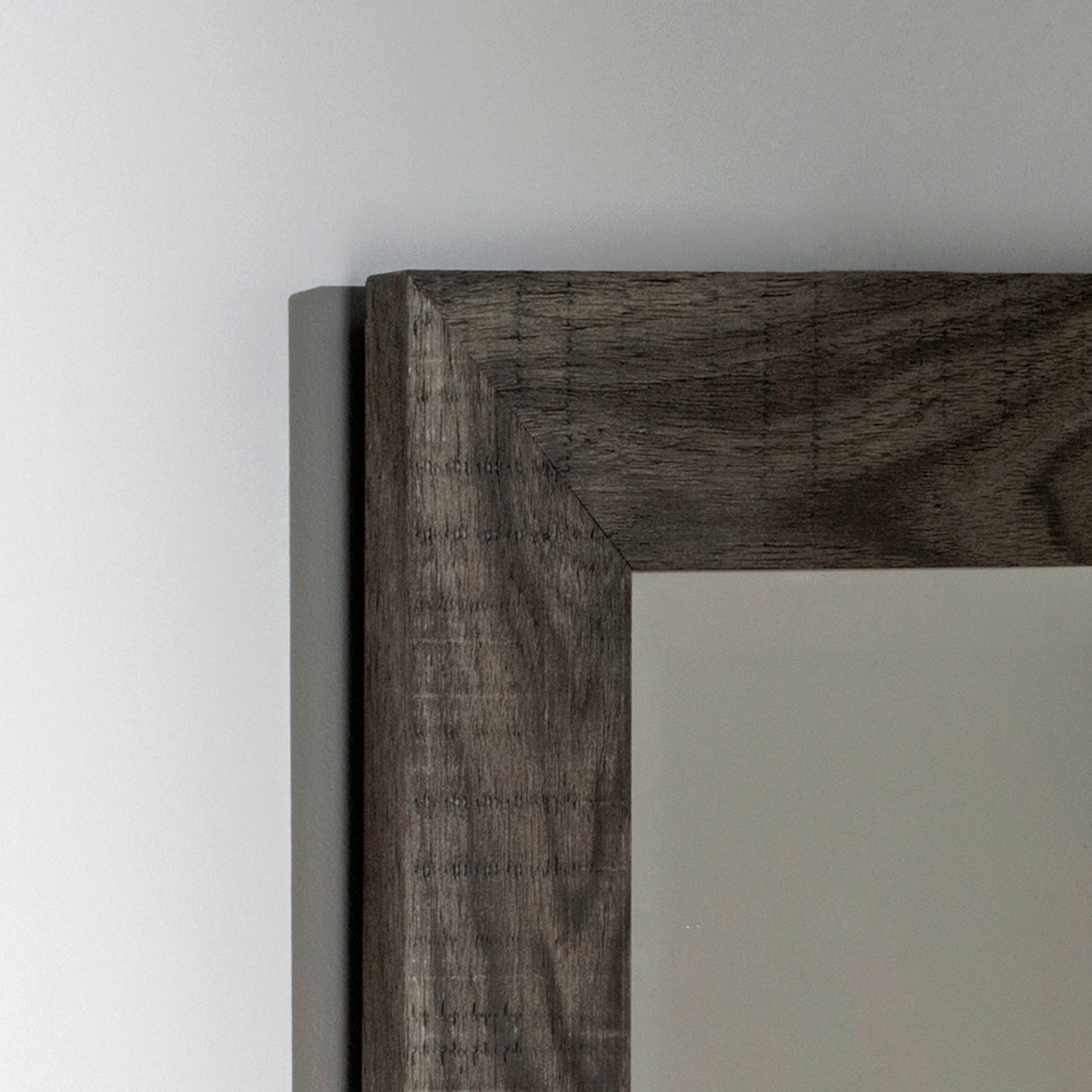 Grey rectangular frame beveled edge glass mirror