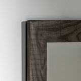 Grey rectangular frame beveled edge glass mirror