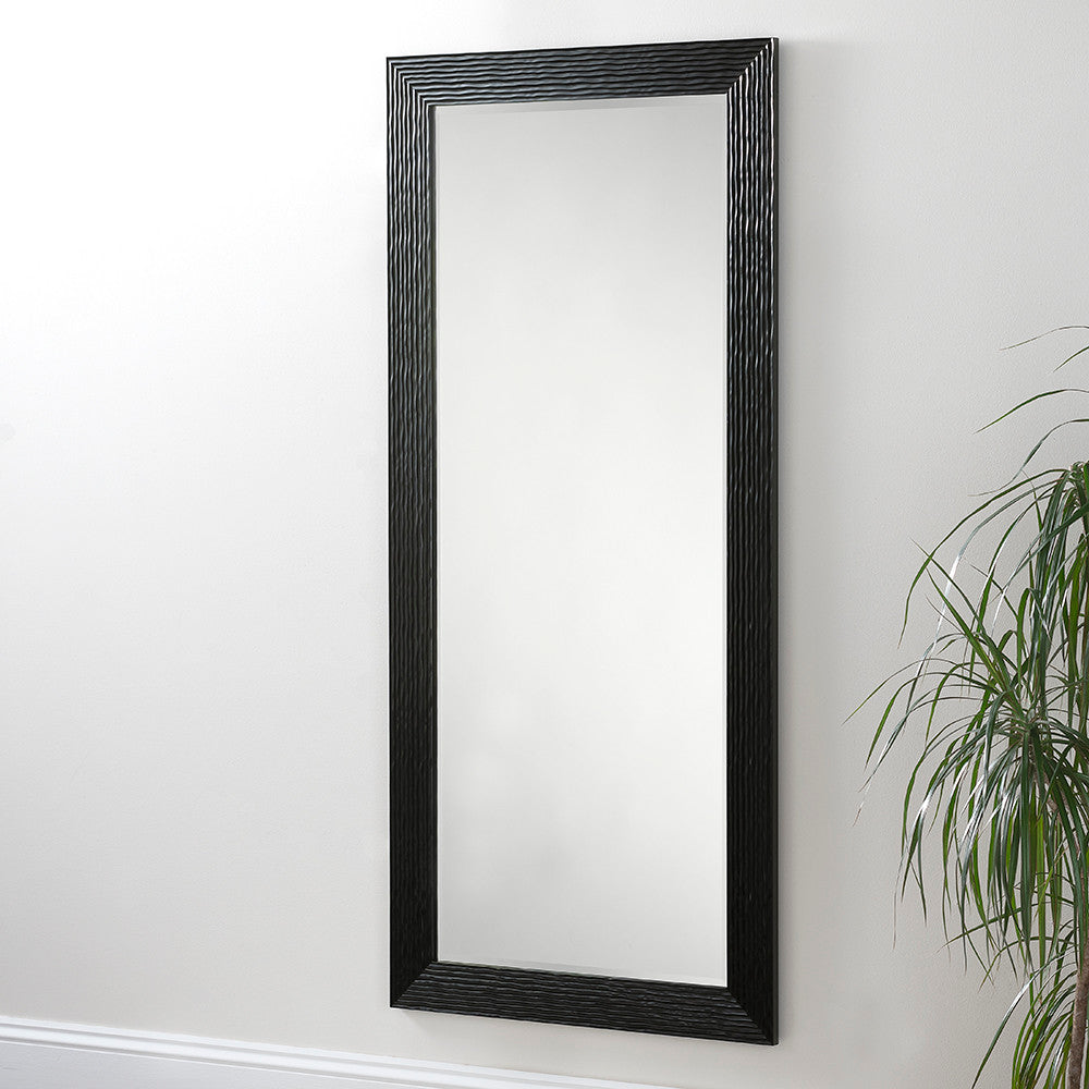 Arden Black Wavy Rectangular Mirror