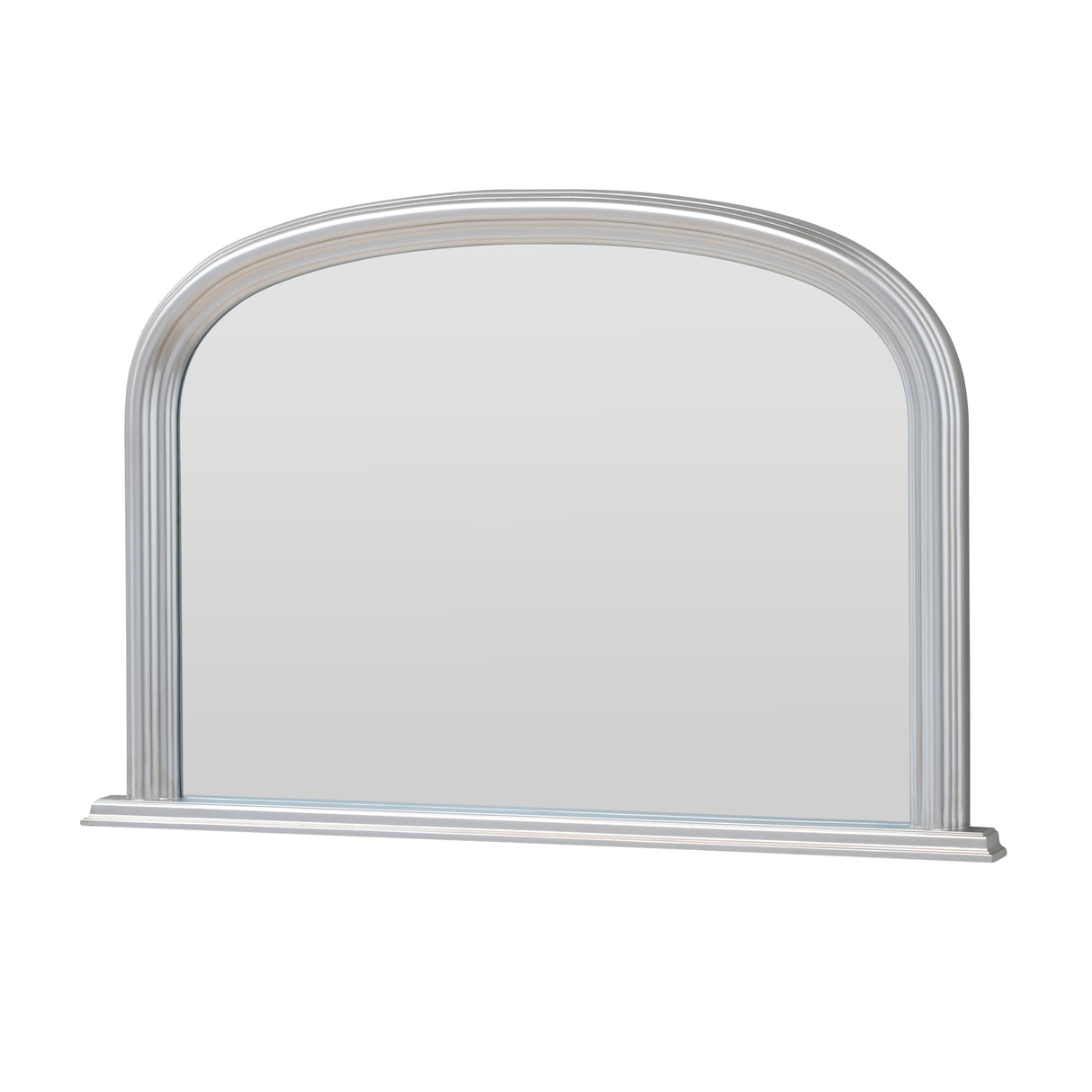 Silver frame arched glass mirror