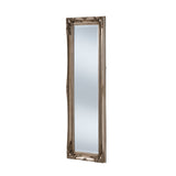 French style rectangular carved silver frame full length glass mirror