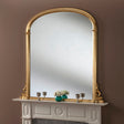 Gold tall frame arched beveled edge glass mirror 