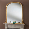 Gold tall frame arched beveled edge glass mirror 