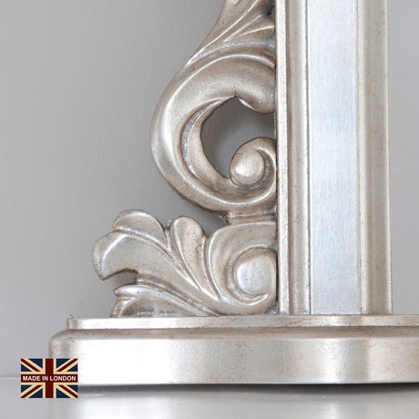 Silver large frame arched glass mirror
