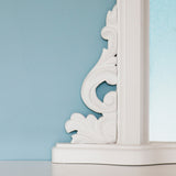 White curved frame arched glass mirror