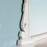 White curved frame arched glass mirror
