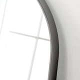 Black tall minimal frame arched glass mirror